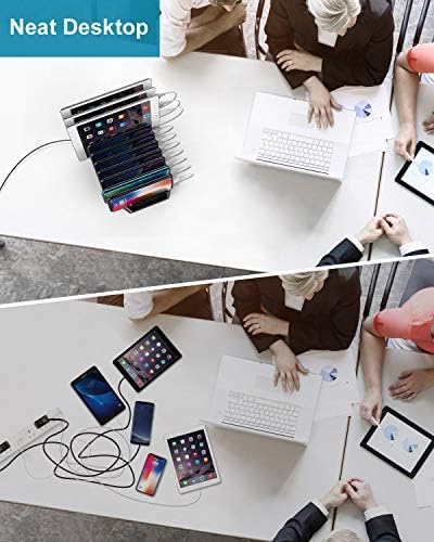 Unitek Quick Charge 3.0 Multi USB Charging Station – 10-Port Fast Charger for i Phone, i Pad, Tablets, and Kindles – UL Certified Safety with Sleek Black Design for Home and Office Use – Enhance Device Lifespan and Efficiency