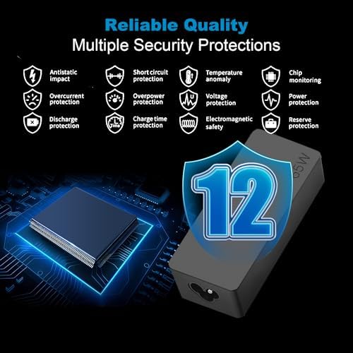 High-Speed 65 W USB-C Replacement Laptop Charger for Lenovo Think Pad, Yoga & Chromebook – Universal Compatibility & Enhanced Performance with 12-Month Warranty, UL Certified Safety, Ideal for T480, T490, E480 Models