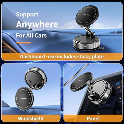 Magnetic Car Phone Mount for i Phone 15/14/13 Pro Max – Advanced 360° Rotatable Holder for Secure Hands-Free Navigation, Dashboard & Windshield Use, Optimized Mag Safe Compatibility for Effortless Stability and Convenience on Every Drive