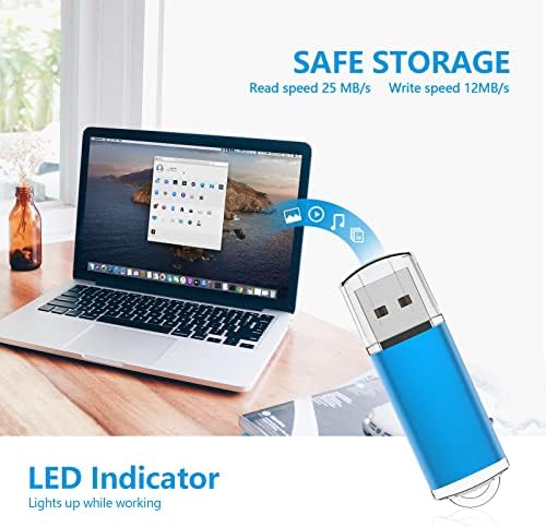 KOOTION 10-Pack 8 GB USB Flash Drives – High-Speed, Portable Memory Sticks with Keychain Design for Effortless Data Transfer and Storage Solutions – Compatible with PCs, Laptops, and Consoles