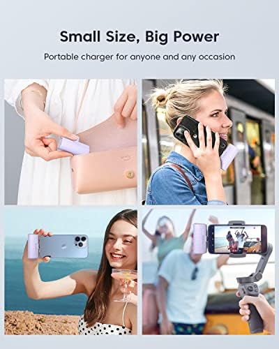 Compact Kuulaa 4500 m Ah Portable Phone Charger with Integrated USB-C Plug – Ultimate Travel Power Bank for i Phone 15/16, Samsung S22/S23 & Android Devices – Fast Charging, Lightweight Design for On-the-Go Convenience