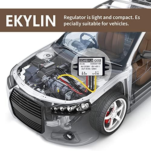 Heavy Duty Waterproof 24 V to 12 V DC Power Converter – 5 A 60 W Versatile Adapter for Vehicles, Marine, and Solar Applications by EKYLIN Power Accessories – Reliable, Durable, and Efficient Power Solution for Every Outdoor Adventure