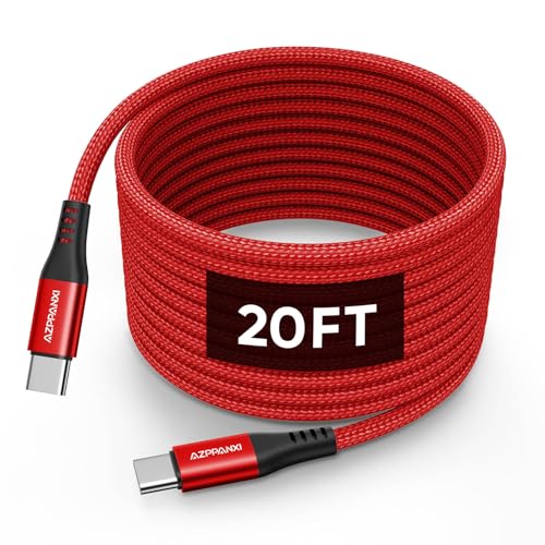 Experience the Ultimate Charging Freedom with Our 20 FT USB C to USB C Cable – Fast 60 W Power Delivery for Galaxy, Mac Book, i Pad Pro, and More – Durable Nylon Braided Design for Maximum Longevity and Enhanced Compatibility – Perfect for Gaming, Streaming, and Multi-Device Use – Effortless Connectivity Anywhere, Anytime!
