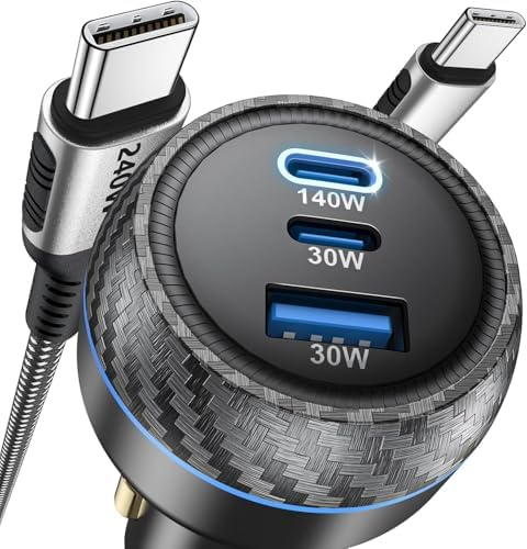 High-Power USB C Car Charger with Dual PD Ports – 100 W + 30 W Fast Charging Adapter for i Phone 15, Galaxy S24, Mac Book Pro, and More – Ultimate Multi-Device Compatibility and Safety Features for On-the-Go Charging Efficiency