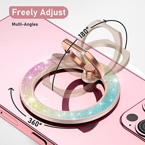 Revolutionary MINDSKY Mag-Safe Phone Grip & Stand for i Phone 12/13/14/15 Series – 360° Dual-Arm Adjustable Kickstand with Superior Magnetic Support – Lightweight, Durable Design for Enhanced Drop Protection – Effortless Hands-Free Use & Easy Wireless Charging Compatibility