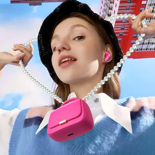 Elevate Your Audio Experience with ANCwear Bluetooth 5.3 True Wireless Earbuds – High-Fidelity 13 mm Drivers for Audiophiles, Chic Mini Handbag Charging Case, 22-Hour Playtime in Elegant Classic Pink – Ideal for Professionals and Music Enthusiasts On the Move
