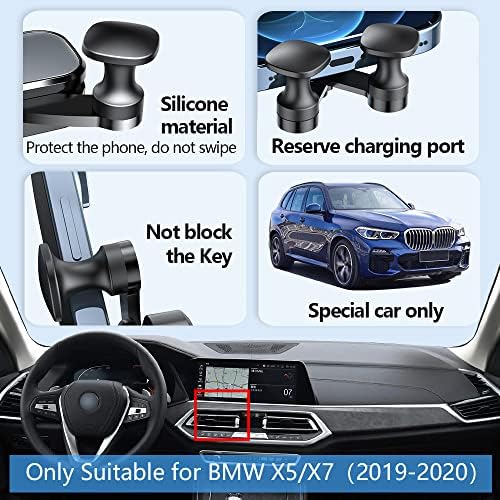 Custom-Fit Gravity Phone Holder Mount for 2024-2025 BMW X5, X6 & 2023-2025 X7 – Premium Car Accessory for Seamless Navigation and Connectivity – Tool-Free Installation, Robust Build, 360-Degree Rotatable Design – Elevate Your Modern BMW Driving Experience