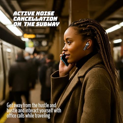 RAHMANIA 5.4 Bluetooth Wireless Earbuds – Next-Gen Noise Cancelling Headphones for i Phone & Gaming – 47-Hour Continuous Playtime, Deep Bass Sound – Ultimate Portable Charging & Crystal-Clear Call Clarity for On-the-Go Music Enthusiasts