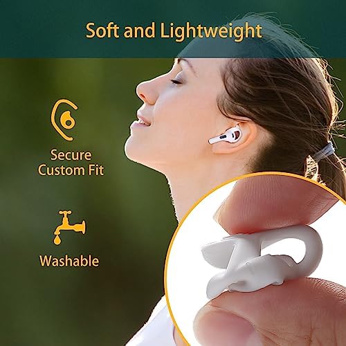 Premium Custom Molded Silicone Ear Tips for Apple Air Pods – Anti-Slip Earbud Covers with Ergonomic Ear Hooks – 6 Pairs for Tailored Comfort and Secure Fit – Essential Headphone Accessories for Active Lifestyles and Ultimate Audio Experience