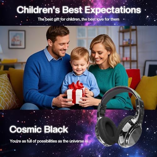 Qear Fun Kids Bluetooth 5.3 Headphones – Ultra-Lightweight Foldable Wireless Headset with Rapid Charging and Integrated Microphone for Seamless School and Travel Listening – Trendy Metallic Gradient Finish for Young Music Lovers – Perfectly Compatible with Tablets and i Pads – Superior Comfort and Sound Quality for Young Listeners