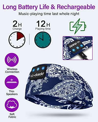 Revolutionary Wireless Sleep Headband with HD Sound: Ultimate Comfort Bluetooth Earphones for Relaxation, Fitness, and Travel – Sweat-Resistant Eye Mask for Active Lifestyles and All-Night Use