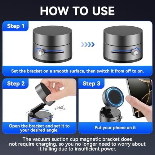 Revolutionary 15 W Magnetic Wireless Car Charger Mount – Adjustable Fast Charging Holder for i Phone 12-16 | Sleek, Foldable Design for Optimal Viewing | Ideal Gift for Tech-Savvy Drivers | Enhanced Mag Safe Compatibility & Travel-Friendly Convenience