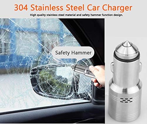 Revolutionary Dual-Port USB-C Car Charger with Integrated Carbon Monoxide Detection – Fast Charging Power Delivery 3.0 & Quick Charge 3.0 Compatible, Engineered from Durable 7 PETAL 304 Stainless Steel for Safety and Longevity, Perfect for i Phone, Samsung Galaxy, Google Pixel, and More