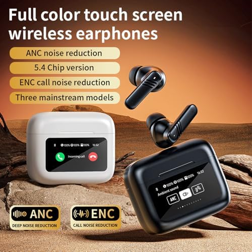 Revolutionize Your Listening Experience with Advanced Touch Control Wireless Earbuds Featuring Leading Active Noise Cancellation – Perfect for i Phone & Android Users – Ergonomic Sports Design for Ultimate Comfort and Secure Fit – Extended Battery Life with Rapid Charging for On-the-Go Convenience