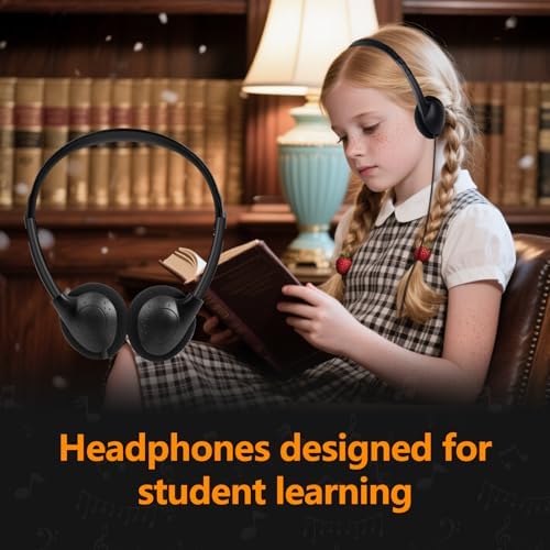 Classroom-Ready Wired On-Ear Headphones for Kids – 25-Pack with 3.5 mm Jack for Exceptional Sound Clarity – Ideal for Engaging Online Learning, Durable and Comfortable for All-Day Use in Educational Environments