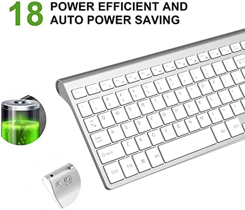 Sleek JOYACCESS J Wireless Keyboard – Ultra-Compact 2.4 G Slim Design with Numeric Keypad for Effortless Typing on Laptops, Mac Book Air, and PCs – Elegant Silver & White Finish for Modern Workspaces – Perfect for Professionals and Students Seeking Enhanced Productivity