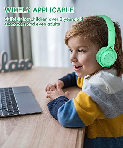 Kids Wireless Bluetooth Headphones – Comfortable Over-Ear Design with Built-In Mic for School & Travel – Superior Sound Quality, Foldable & Lightweight for Easy Storage – Perfect for Tablets & Smartphones – Ideal for Home and Learning Environments