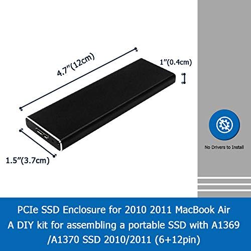 GODSHARK PCIe SSD Enclosure for 2010-2011 Mac Book Air A1369 A1370 – High-Speed USB 3.0 External Reader Adapter with Durable Case for Enhanced Data Transfer and Compatibility with MC503 MC504 MC965 MC966 MC505 MC506 MC968 MC969 Models – Streamline Your Storage Solutions
