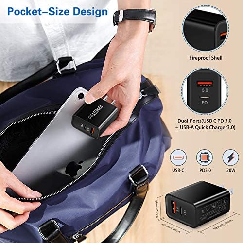 i Seeker Kit: 20 W Fast Charging Block for Apple Watch & Devices – Portable Dual Port USB C Wall Adapter for i Phone, Samsung, Android Tablets – Ultimate Charging Solution for Travel & Efficiency