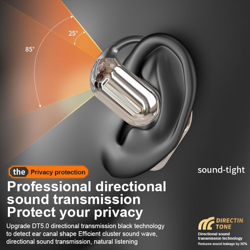 Open Ear True Wireless Sports Earbuds with Bluetooth 5.4 – Advanced Waterproof Headphones for Active Lifestyles Featuring 10 Hours Playtime, 80 Hours Standby, Secure Ear Hooks, Built-in Mic, and LED Display Charging Case for Effortless Battery Management and Enhanced Fitness Performance