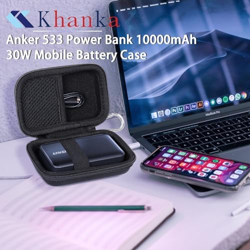 Khanka Portable Charger Hard Case for Anker 533 & Nano Power Banks – Ultimate Travel Protection with Custom Fit Design, Lightweight Durability, and Enhanced Compatibility for Seamless Charging on the Go