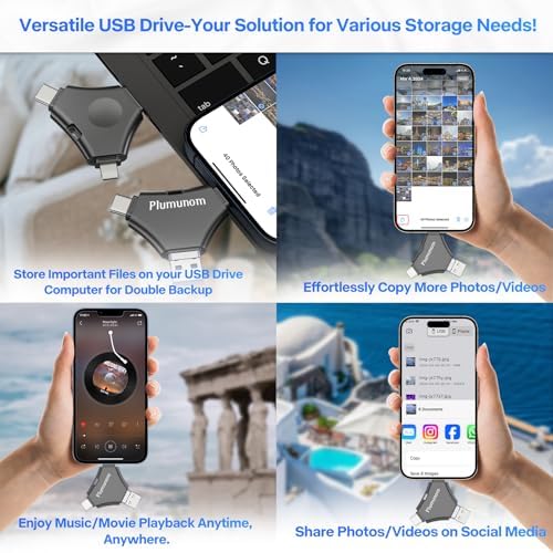 Unlock Endless Memory Storage with the 128 GB i Phone Flash Drive – Effortless Photo & Video Backup, No App Needed, Compatible with i Phone, i Pad, Android & PC, USB 3.0 Speed for Quick Transfers, Compact & Durable Design for On-the-Go Convenience