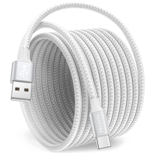 White USB C Cable 10ft, 2 Pack Long USB A to USB C Cable Fast Charging, USBC Charger Cord Compatible with iPhone 16e 16 15 Pro Max Plus, for Samsung Galaxy S21 Note 10, Pixel – Enhanced Compatibility and Speed