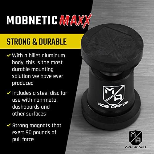 Mob Armor Mob Netic Maxx – Premium USA-Made Magnetic Phone Holder for Cars, Versatile 360° Rotation & 90° Tilt, Durable Aluminum Design, Perfect for i Phone & Android Devices – Enhance Your Driving Safety and Convenience