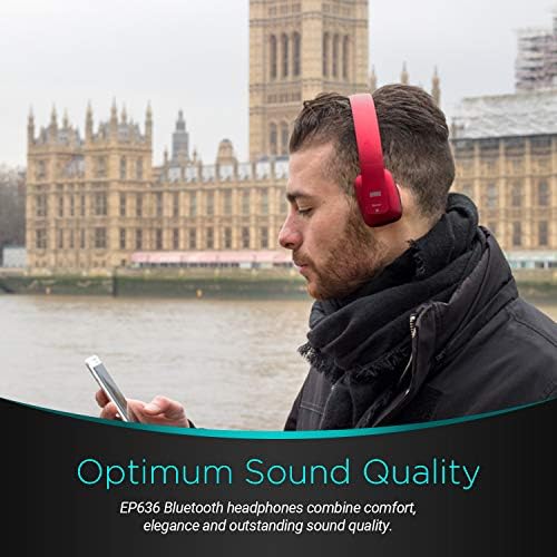August EP636 Wireless Bluetooth Headphones – Premium On-Ear Design with NFC Technology for Instant Pairing – High-Fidelity Audio Performance for Audiophiles and Professionals – Long-Lasting 10-Hour Battery for Uninterrupted Listening – Built-In Microphone for Effortless Hands-Free Communication – Ideal for Commuters, Fitness Enthusiasts, and Daily Use