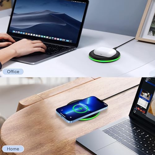 High-Speed 15 W Wireless Charging Pad for Samsung Galaxy S25 Edge, S24 Ultra, Z Flip 7, Google Pixel 9 Pro, and More – Compact, Travel-Friendly Design with Advanced Safety Features and Intelligent Speed Adjustment – USB-C Cable Included – Ultimate Fast Charging Solution for All Compatible Devices