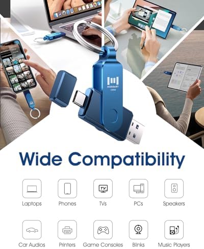 MOSDART 256 GB USB 3.1 Dual Flash Drive – Lightning-Fast Data Transfer for i Phone 15/16, Android, i Pad & Mac Book – Versatile USB-C & A Compatibility – Portable Keychain Design with LED Status Indicator