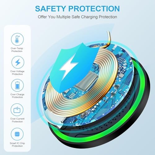 Ultra-Fast 15 W Wireless Charging Pad for Samsung Galaxy S25, S24 FE, Plus Ultra S23, Z Fold SE, Moto Razr Plus 2024, Google Pixel 9 Pro & i Phone 16 Series – Universal Compatibility, Efficient Power Solution, and Compact Design for Home & Office Use