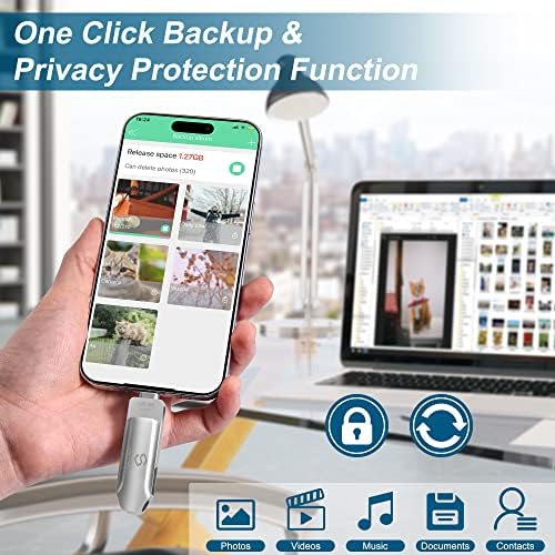 JSL JDTDC 256 GB Apple MFi Certified Photo Storage Stick – High-Speed Dual Connector USB-C & Lightning Drive for i Phone, i Pad, and Android – Ultimate External Backup Solution for Effortless Data Management and Memory Organization