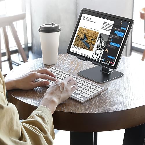 Premium OMOTON Adjustable Tablet Stand – Heavy-Duty Portable Holder for i Pad Pro/Air/Mini & Surface Pro (4.7″ to 15.6″) – Ergonomic, Sturdy Design for Enhanced Viewing Comfort and Travel Convenience