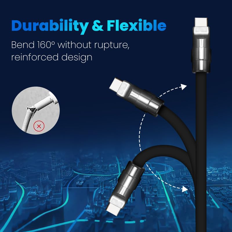 Revolutionary 8.5 FT Samurai Edition USB-C Cable – Ultra-Durable Black Chubby Design for 240 W Fast Charging, Perfectly Compatible with i Phone 16/15, i Pad, Mac Book & Galaxy Series, Stylish Silicone Build for Everyday Reliability and Optimal Performance