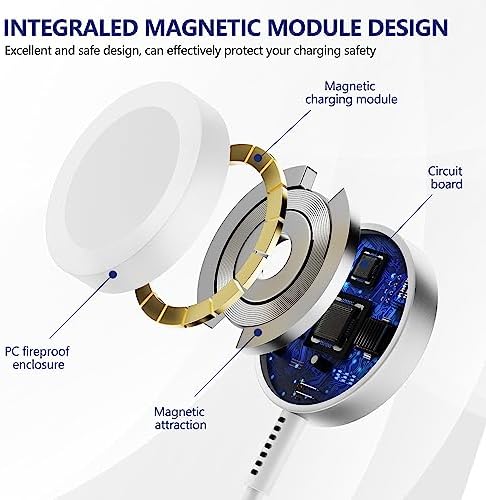 Premium 5 W Fast Charging USB C Cable for Apple Watch – 6 ft Magnetic Charger, MFi Certified, Compatible with Series SE2/8/7 & All Sizes 38 mm to 45 mm – Reliable & Efficient Power Solution for On-the-Go Users
