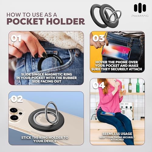 Revolutionary 2025 Pocket Magnet Phone Holder – 360° Magnetic Grip & Kickstand for i Phone 16 Pro Max, 15, 14, 13, 12 – Unmatched Strength, Mag Safe Compatibility, and Effortless Portability for Enhanced Mobile Convenience