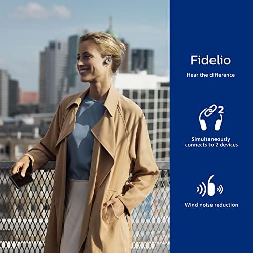 Philips Fidelio T1 True Wireless Earbuds – Audiophile-Grade Sound & Advanced Active Noise Cancelling Pro+ Technology, Bluetooth 5.2 for Seamless Connectivity, Ergonomic Design for All-Day Comfort, Long Battery Life with 25 Hours Playtime, Perfect for Music Lovers and Daily Use