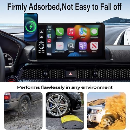 Car Phone Holder for 2022-2025 Honda Civic Accessories Apply to 7/9 Inch Touch Screen 15W Fast Wireless Charger Screen Fixed Clip Cell Phone Mount Hands-Free 360 Degree Rotation – Enhanced Compatibility and Speed