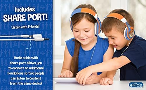 Blippi Kids Adventure Headphones with Safe Parental Volume Control – Tangle-Free Wired Earphones for Stress-Free Listening at Home, School, or On-the-Go – Lightweight and Durable 3.5 mm Jack Stereo Headphones for Young Explorers and Music Lovers