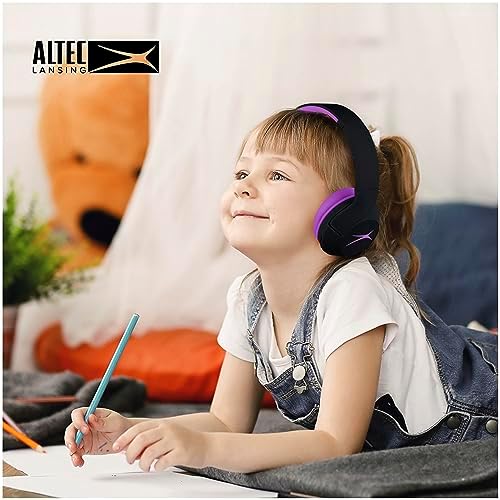 Altec Lansing Kid-Safe Wireless Headphones – Active Noise Cancellation for Children Aged 7+, 85 d B Volume Limiting, 15-Hour Battery Life, Ergonomic Foldable Design for Ultimate Comfort and Safety in Music, Movies, and Gaming