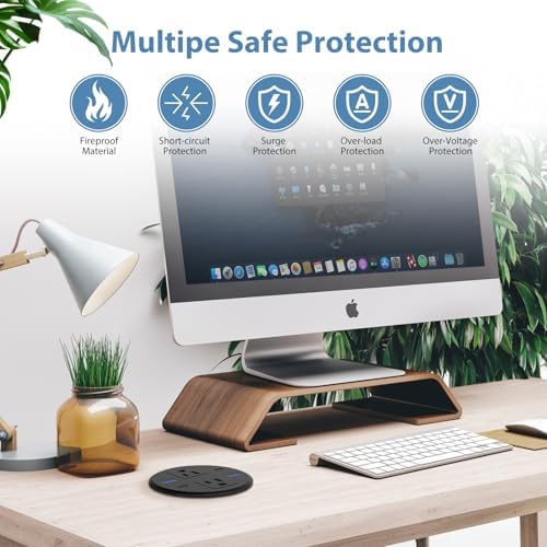Transform Your Workspace with the Recessed Conference Power Strip Socket – Versatile 2-Outlet Charging Station with Dual USB Ports for Rapid Device Powering and Enhanced Organization in Professional Settings