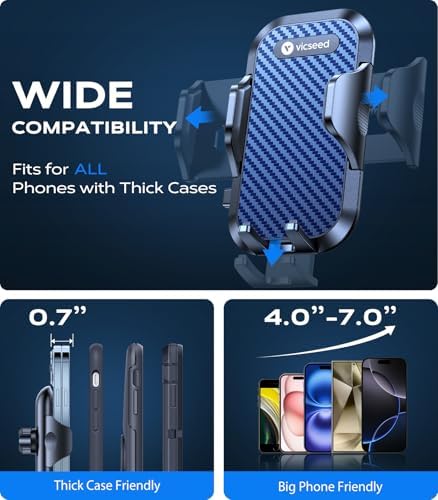 VICSEED [True Strongest Suction] [Rally Racing-Grade Stability] Phone Holders for Your Car 2025 Upgraded Car Phone Holder Mount Truck Stand Cradle for iPhone Samsung All Phones, Yellow – Enhanced Compatibility and Speed
