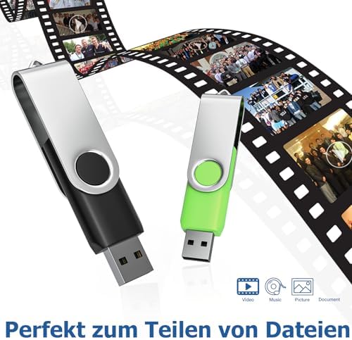 Reliable Wooolken 32 GB USB Flash Drives 10-Pack – Portable Memory Sticks with Keychains for Effortless File Transfers on PC & Laptop – Fast USB 2.0 Storage Solution in Sleek Black Design