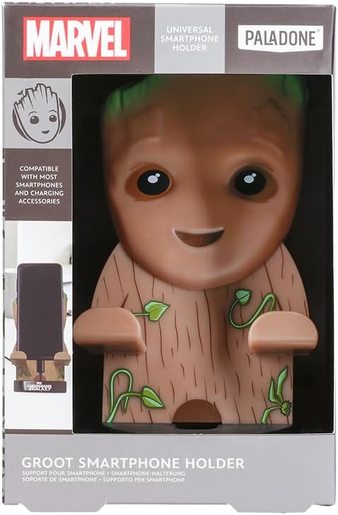 Guardians of The Galaxy Offical Licensed Desk Accessory by Paladone, Groot Phone Holder, Compatible with any Cell Phohe or Mobile Device, Marvel Gift – Enhanced Compatibility and Speed