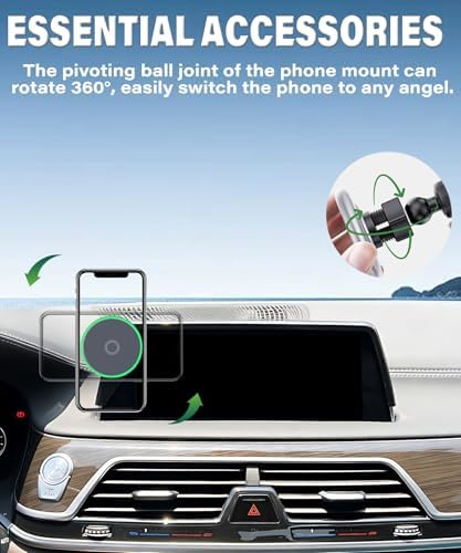 BMW 7 Series 2016-2022 Precision-Fit Phone Holder with 15 W Fast Wireless Charging – 360° Rotating Mount for Ultimate Safety and Connectivity, Perfect for 10.25/10.3 Inch Touch Screens – Premium Hands-Free Driving Accessory