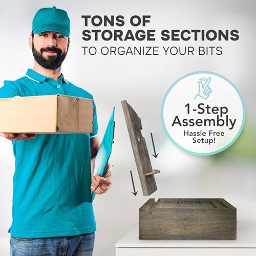 Nightstand Organizer- Rustic Bedside Organizer with Drawer for Cellphone, Watches, Headphone, Sunglasses, & Accessories- Makes an Ideal Gift for Dad or Son – Enhanced Compatibility and Speed