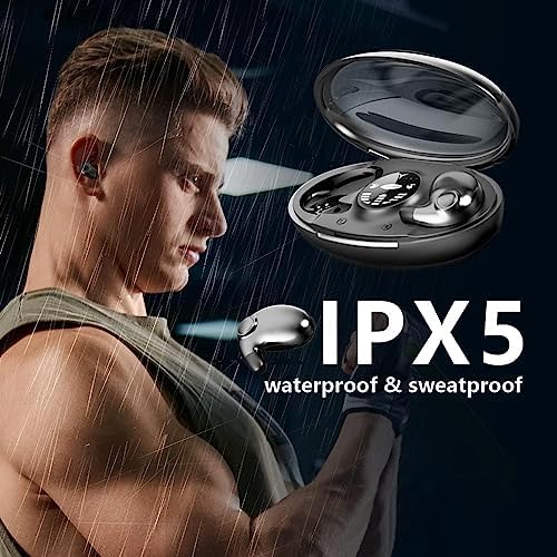 Revolutionize Your Sleep with Invisible Wireless Earbuds – IPX5 Waterproof Bluetooth 5.3 Headphones for Sensitive Sleepers, Ultra-Lightweight Design, Long Battery Life for Uninterrupted Comfort and Relaxation, Perfect for Meditation and Restful Nights