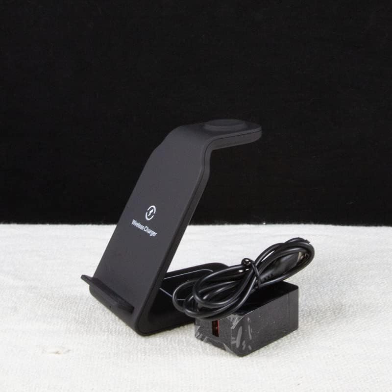 Effortless Power Management: 3-in-1 Qi-Certified Wireless Charging Dock for i Phone, Apple Watch, and Air Pods – High-Speed Multi-Device Charger with Wall Adapter for Seamless Compatibility and Sleek Design