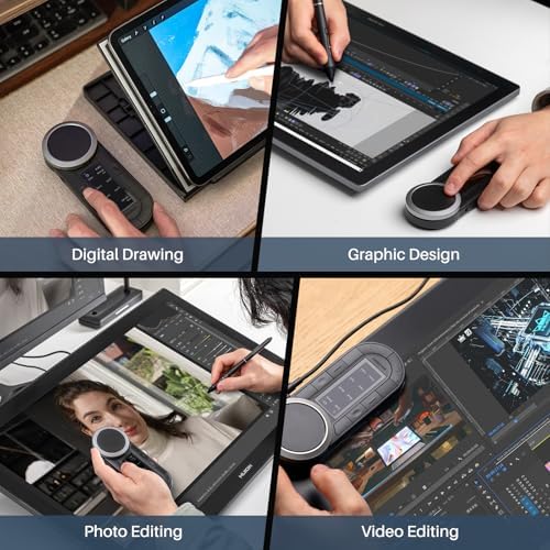 Revolutionize Your Creative Workflow with the HUION Keydial Mini Bluetooth Programmable Keypad – 5 Anti-Ghosting Keys and 18 Custom Shortcuts for Effortless Control on Drawing Tablets, PC, Mac Book, and More – Ultimate Wireless Flexibility and Ergonomic Comfort